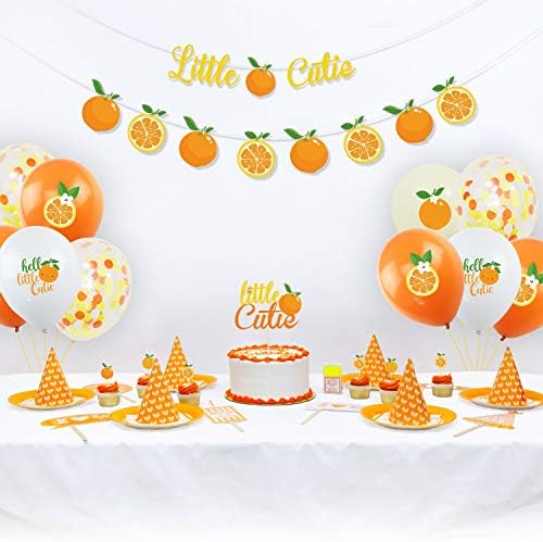 Baloni s narančastom tematikom od 12 inča narančasti žuti i bijeli lateks konfeti za rođendansku zabavu Hej cutie, pribor za rođendansku
