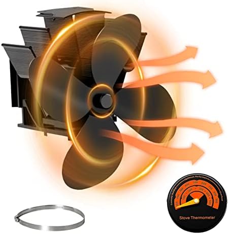 Ventilator peći Crni kamin s 4/5 lopatica toplinski ventilator peći s plamenikom na drva ekološki tihi ventilator za dom učinkovita