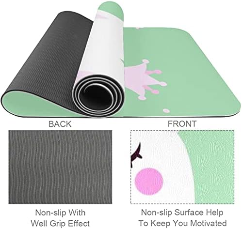 Debela Protuklizna prostirka za vježbanje i fitness 1/4 s printom labuda u zelenoj boji za jogu, pilates i podnu kondiciju