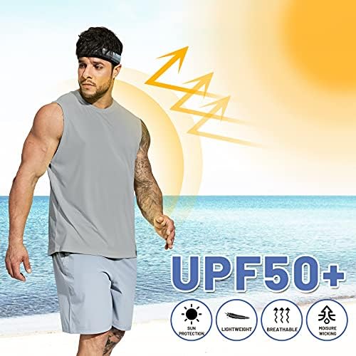 Muške majice za plivanje bez rukava, Bez rukava, 50 + brzosušeće majice za trčanje s UV zaštitom, majice za mišiće