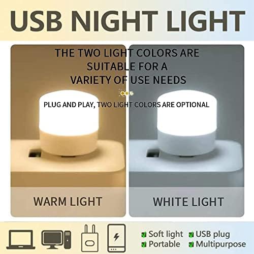 10pcs mini prijenosno noćno svjetlo, mobilno malo okruglo svjetlo, LED žarulje za bebe za spavanje, računalno mobilno punjenje, male