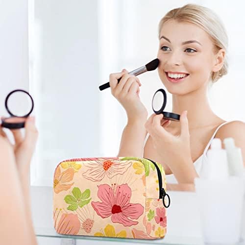Tbouobt kozmetička torba za žene, torbe za šminku Prostrana toaletna torbica Putni poklon, cvjetni cvjetni cvijet breskve