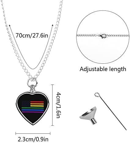 Homoseksualni ponos Dugina zastava urna ogrlica od pepela Personalizirana ogrlica od srca kremiranje nakita za kućne ljubimce spomen
