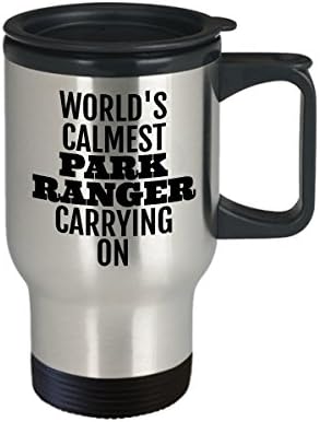 Šalica za park Ranger - Najbolji pokloni za park rendžere - Putnička šalica - šalica za kavu čaša - srebrno crno