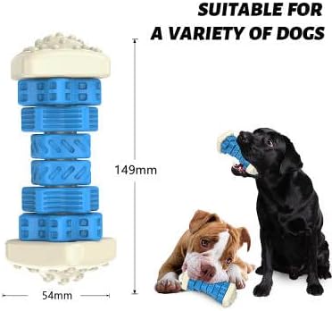 Puppy luv interaktivne igračke za pse za dosadu i stimulaciju - plava | Čvrsta guma i najlon gotovo neuništiva igračke za pse za agresivne