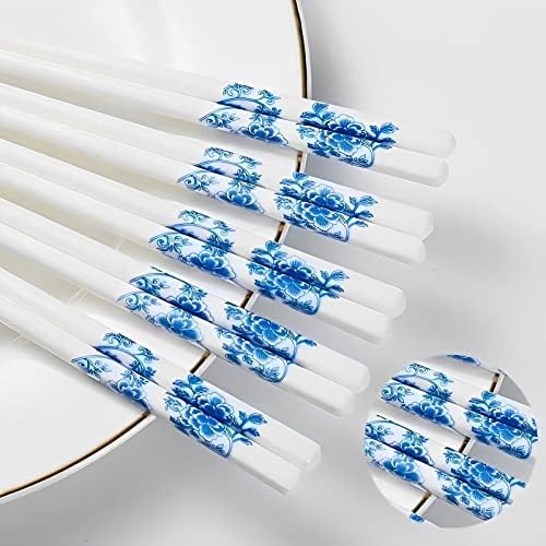 Štapići za višekratnu upotrebu 5 pari porculanskih, visokokvalitetnih koštanih keramičkih štapića pogodnih za perilicu posuđa