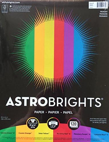 Astrobrights Paper, 8,5 x11, primarne 120 stranica