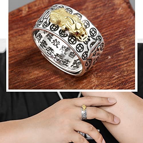 990 Silver Feng Shui pixiu Xiangyun podesivi prsten Mani Mantra Zaštita bogatstvo prsten