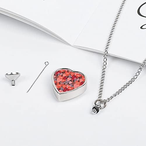 Svijetlocrvena ogrlica za kućne ljubimce u obliku urne personalizirani držač pepela privjesak za srce spomen nakit prilagođeni jedinstveni