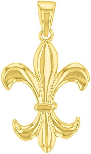 Jednostavan privjesak s šarmom Fleur De Lis od 14k čvrstog žutog zlata