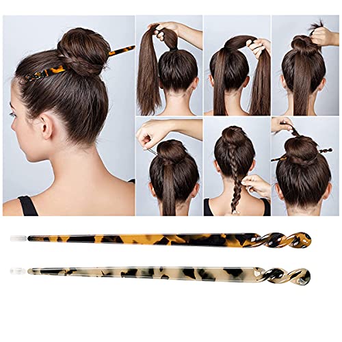 6 pakiranja acetatnih štapića za kosu leopard print štapići za kosu kornjačevina ukosnica za kosu set dodataka za oblikovanje kose