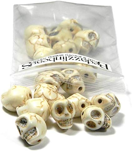 20 zrna sintetičkog magnezita u boji prirodne kosti u obliku lubanje i kostura