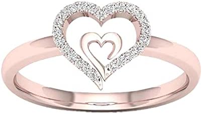 Ženski zaručnički prstenovi kreativni vjenčani prsten od srca do srca simuliran dijamantski dijamantni prsten za žene nakit pokloni