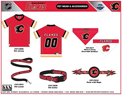 Kućni ljubimci Prvi NHL Calgary Flames ovratnik za pse i mačke, mali. - Podesiva, slatka i elegantna! Vrhunski ovratnik navijača za