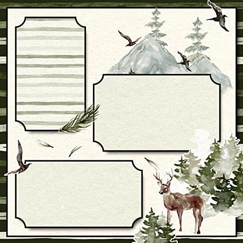 WHILINE 24 PACKAT PAPER Paper 30x30cm akvarel šuma Scrapbook Papir dvostrani bijeli zeleni zanatski papir za zanatski božićni drvce