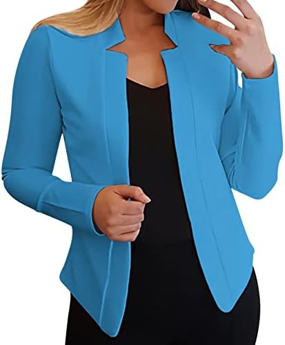 Ženske povremene džepne uredske blejzere navučene otvorene prednje kardiganske jakne Radno odijelo krznene jakne za žene