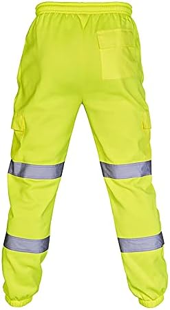 Xiaxogool Workit hlače za muškarce, hi u vis hlače za muškarce reflektirajuće sigurnosne hlače vrećice povremene elastične hlače