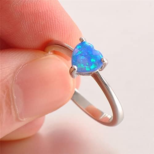 Ženski prstenovi ženski prstenovi modni Opal vjenčani prsten za žene ljubavnice u obliku srca Opal bijeli kameni zaručnički prsten