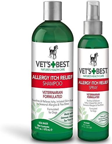 Najbolji šampon za pse za alergije i svrbež od veterinara, 16 oz i sprej za pse za alergije i svrbež, 8 oz