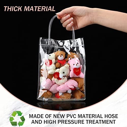 17 komada PVC prozirnih poklon vrećica s ručkama prozirne plastične vrećice za suvenire za višekratnu upotrebu prozirne maloprodajne