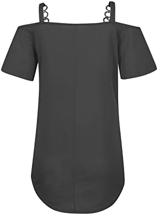 Ženski ljetni vrhovi modni ležerni vitki vijčanjak s V-izrezom s majice s kratkim rukavima s kratkim rukavima od ramena 2023