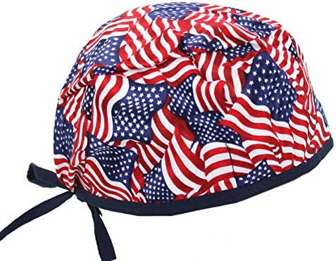 Zvijezde i pruge USA American Flag W Blue Trim Scrub CAP HAT