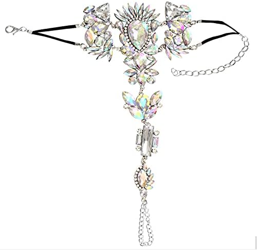 Boemska Narukvica od rhinestona s perlicama pretjerani šareni masivni lanac sandale prsten za prste nakit za gležnjeve za žene tinejdžerice