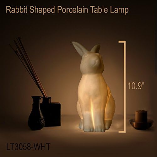 Jednostavan dizajn 93058-bijela porculanska stolna svjetiljka u obliku životinje, inča