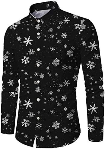 ZDDO 2022 Nova božićna muški gumb Down dizajnerske košulje, 3d smiješni Xmas Djed Mraz snježna pahuljica tiskana havajska haljina košulja