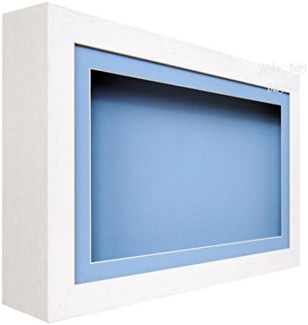 BIBIRICE DEEP BOX BOX prikaz drveni okvir - bijeli - za 3D predmete, umjetnost, ukrase, lijeve za noge