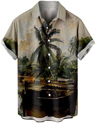 Havajski gumb dolje majice za muškarce modne grafičke košulje kratki rukavi ležerni gumb dolje Aloha tropska tiskana košulja