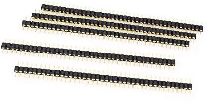 5pcs ravni jednoredni konektor u koracima od 2,54 mm, 1,40 pinova zlatno crne boje (5pcs ravni jednoredni konektor u koracima od 2,54