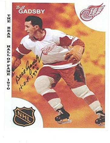 Bill Gadsby potpisao je karticu s Hallom slavnih Red Wings iz 1970. godine s H.O.F. - Autografirane NHL fotografije