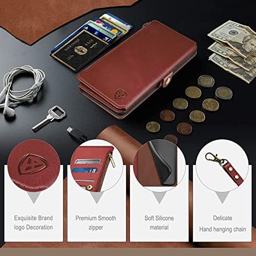 XcaseBar za iPhone 11 6.1 torbica-novčanik nositelj kreditne kartice, 【Zaključavanje RFID】 Flip-imenik-folio na munje, torbica za telefon