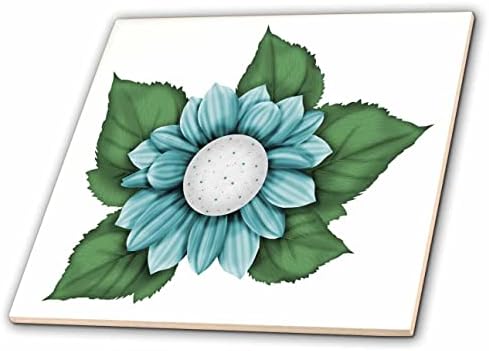 Slatke ilustracije od 3 inča-slatke ilustracije s cvijećem i lišćem u morsko zelenoj boji - pločice