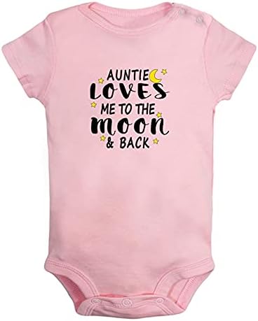 Moja tetka me voli na Mjesec i leđa smiješnih rompera za novorođenčad dječje bodice za dojenčad, odjeća odjeća
