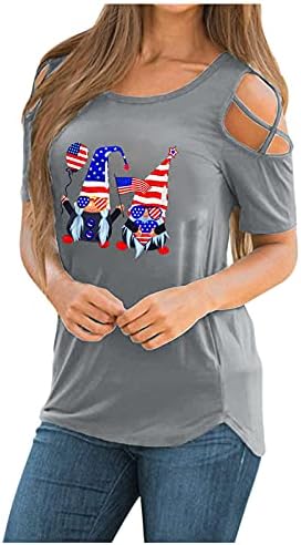 4. srpnja majice kratkih rukava s izrezom u obliku slova U, majice s prugastim tunikama s američkom zastavom, domoljubna košulja s