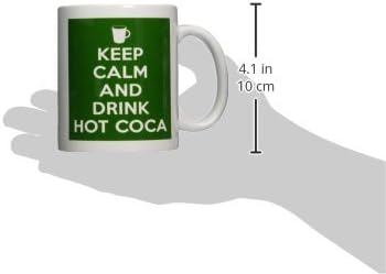 3Drose Mug_194317_1 Budite mirni i pijte vruće kakao zelene keramičke šalice, 11 unci