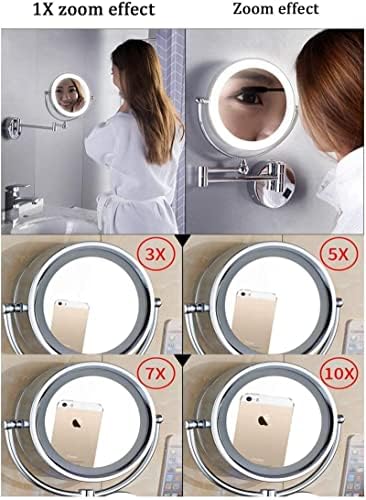 Ogledala u kupaonici sa svjetlima 7x uvećanje, dvostrana ogledala za šminku povećala za brijanje za dom, spa i hotel