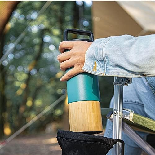 Lyongt Vanjska voda šalica kava šalica kava od nehrđajućeg čelika vakuumska tikvica za vodu boca s bocama od bambuma vakuum tikvica