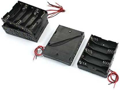 X-DRIE 5pcs Plastični kontejner za baterije 5 x 1,5 v AA nositelj kutije i kabelom duljine 15 cm (5pcs plastičnog spremnika 5 x 1,5