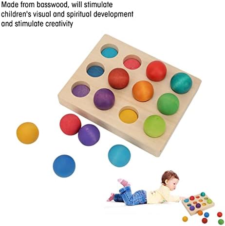 HohxFyp Wood PEG Perad Beads Game, 360 ° okrugli Spur Spur Besplatno brojanje Igra, čista prirodna baswood fini motorna vještina Montessori