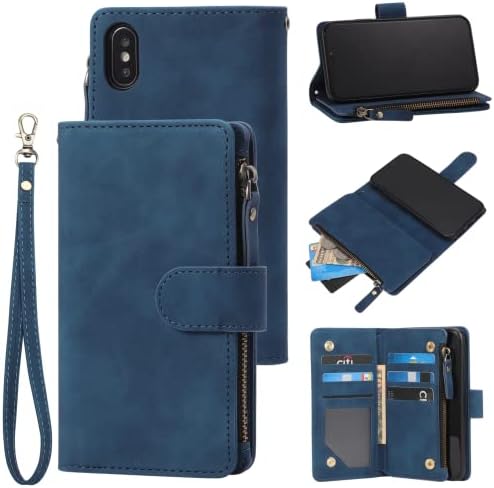 Torbica-novčanik RANYOK, kompatibilan je sa iPhone X / XS, premium klase od umjetne kože, folio na munje, RFID-blokiranje torbicu s