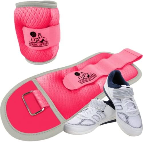 Utege za zglobove od gležnja dva 1 kilograma - ružičasti snop s cipelama Venja Veličina 9 - bijela