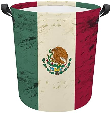 Retro Zastava Meksika velika košara za rublje Vodootporna košara za rublje sklopiva košara za pohranu igračaka organizator