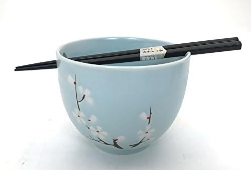 Hinomaru kolekcija japanska pribora za jelo keramički ramen udon rezanci zdjela s 2 s bambusovim štapićima