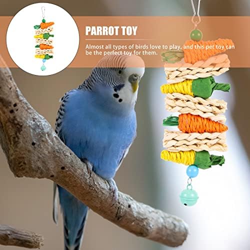 Luozzy ptičje igračke za papagale smiješne ptice žvače igračke drvene prirodne kukuruzne mrkve ptice papiga za hranjenje visećih igračaka