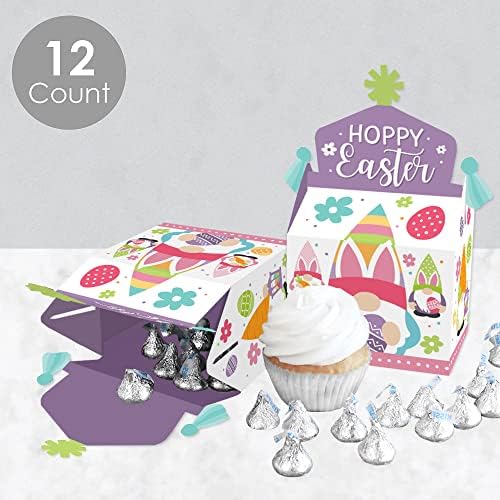 Velika točka sreće Uskrsni gnomi - Tretiranje Box Party Favors - Spring Bunny Party Goodie Gable kutije - Set od 12