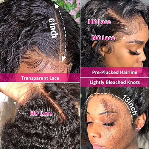 Perike od 30 inča na čipki ljudska kosa gustoće 180% 13 96 kovrčave perike od ljudske kose na čipki za crne žene bez ljepila valovita