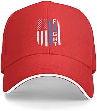 Zsixjnb Osvješćivanje raka debelog crijeva Mens Baseball Hats bori se protiv poklon kape američke zastave